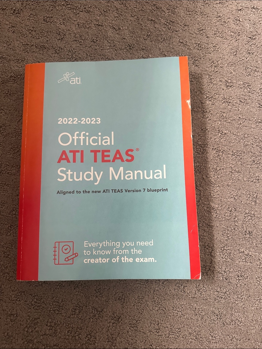 TEAS 2022-2023 Official Study Manual - Aqua with Red Accents